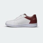 price of Caliber Shoes White/Maroon Sneakers For Men ( ROLAND 723 )