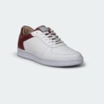 Caliber Shoes White/Maroon Sneakers For Men ( ROLAND 723 )