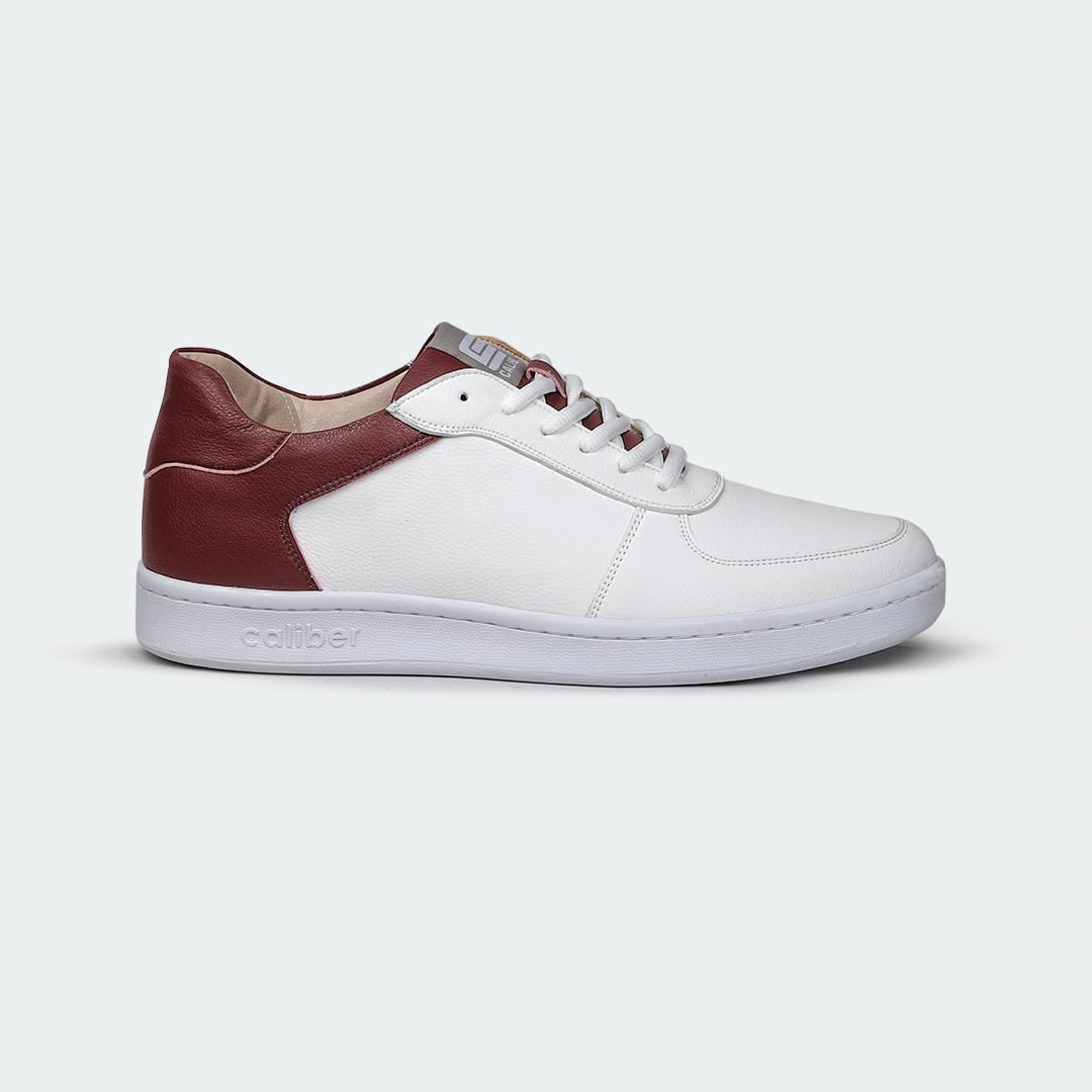 Caliber Shoes White/Maroon Sneakers For Men ( ROLAND 723 ) price in nepal