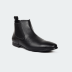 Caliber Shoes Black Chelsea Boots For Men