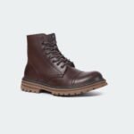 Caliber Shoes Coffee Lace Up Boots For Men ( ALEXANDER D503C)
