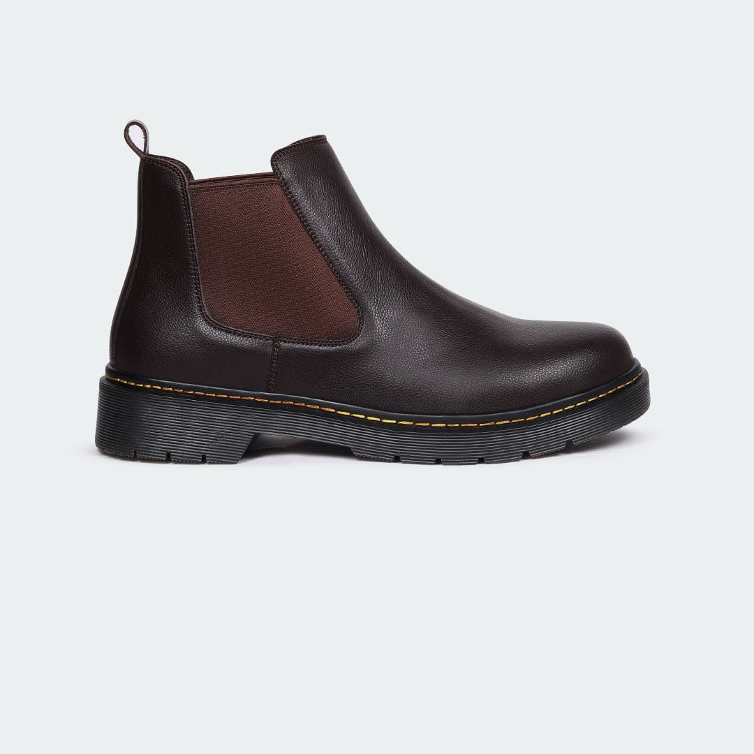 Caliber Shoes Coffee Chelsea Boots For Men ( RAVEN M481G ) in nepal