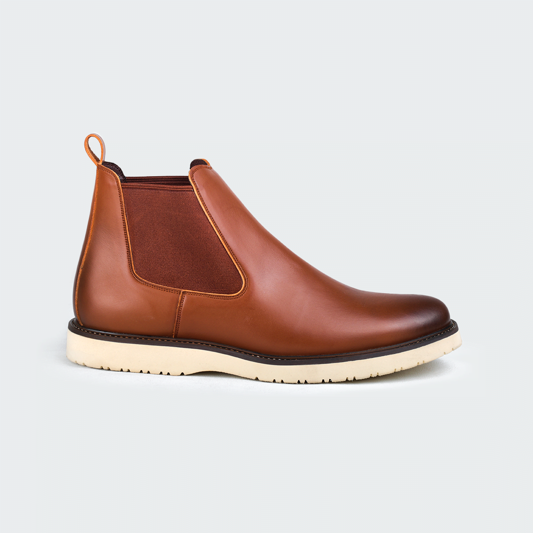 Caliber Shoes Coffee/R Chelsea Boots